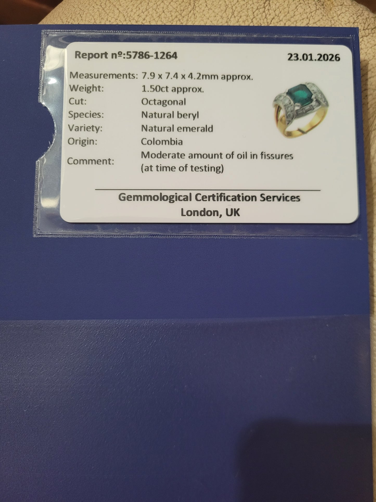 Art deco Columbian emerald and diamond tank ring sku 8742