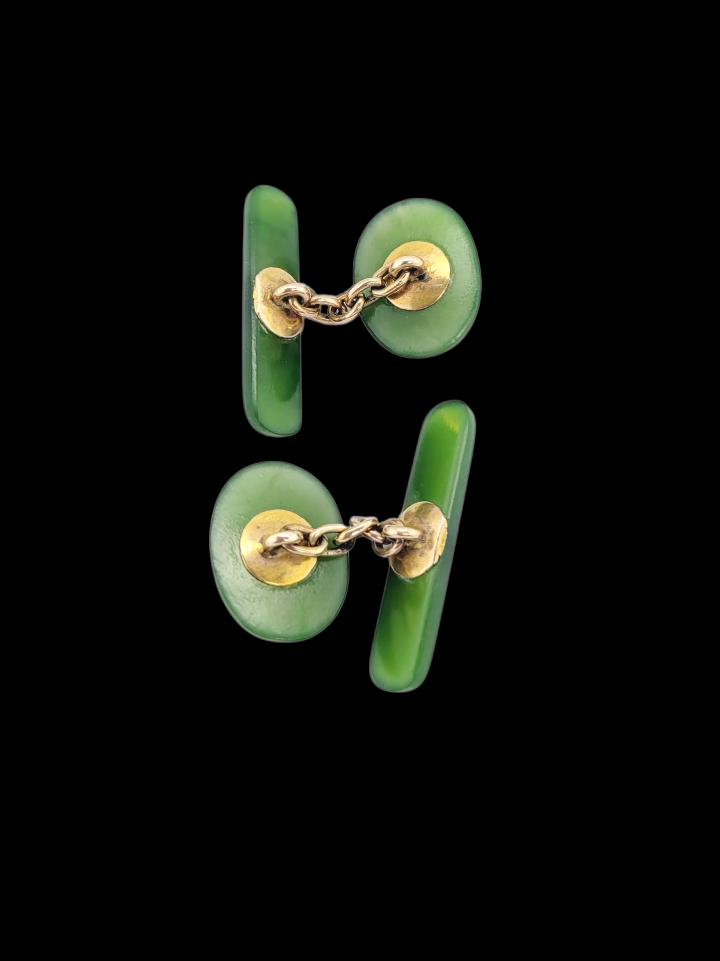 Antique New Zealand Nephrite gold cufflinks
SKU: 8233