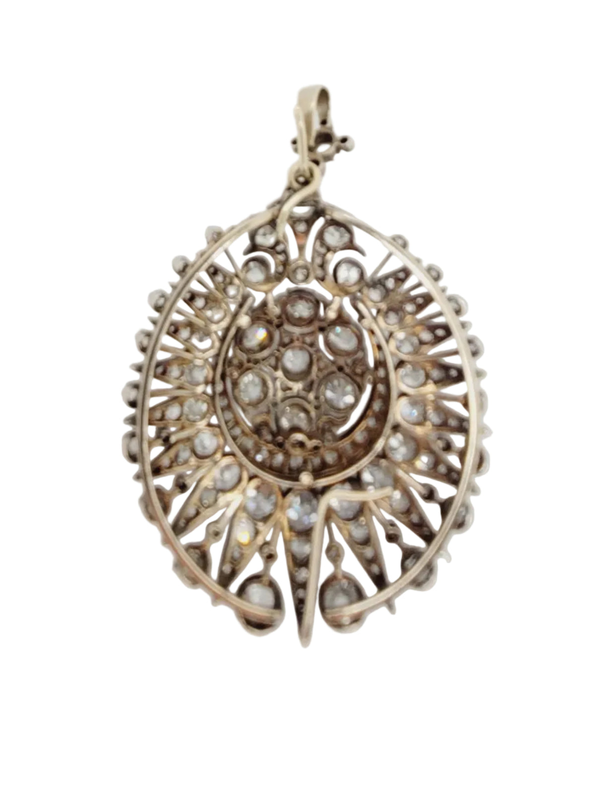 Antique old mine cut pendant necklace sku 9170