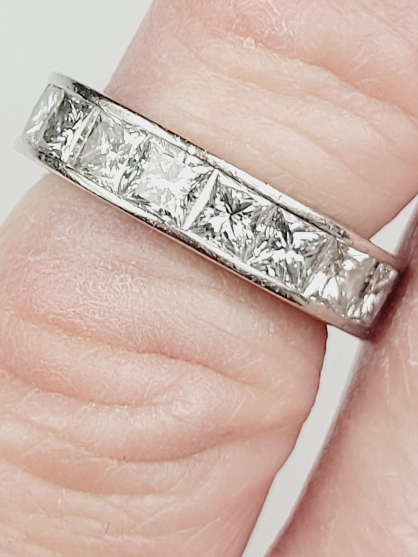 Princess cut diamond full hoop eternity band sku 9016
