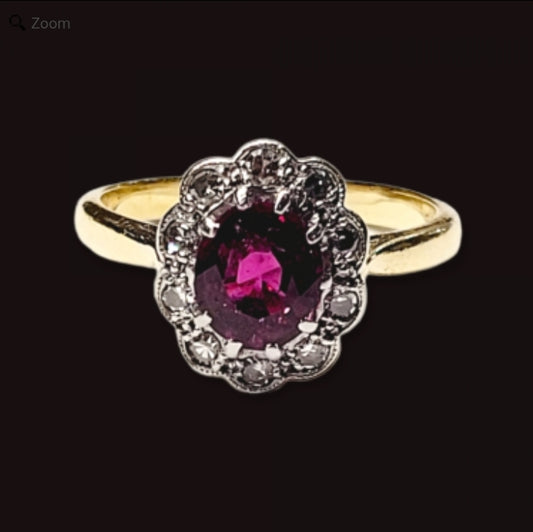 Edwardian Ruby and diamond cluster ring
SKU: 5963