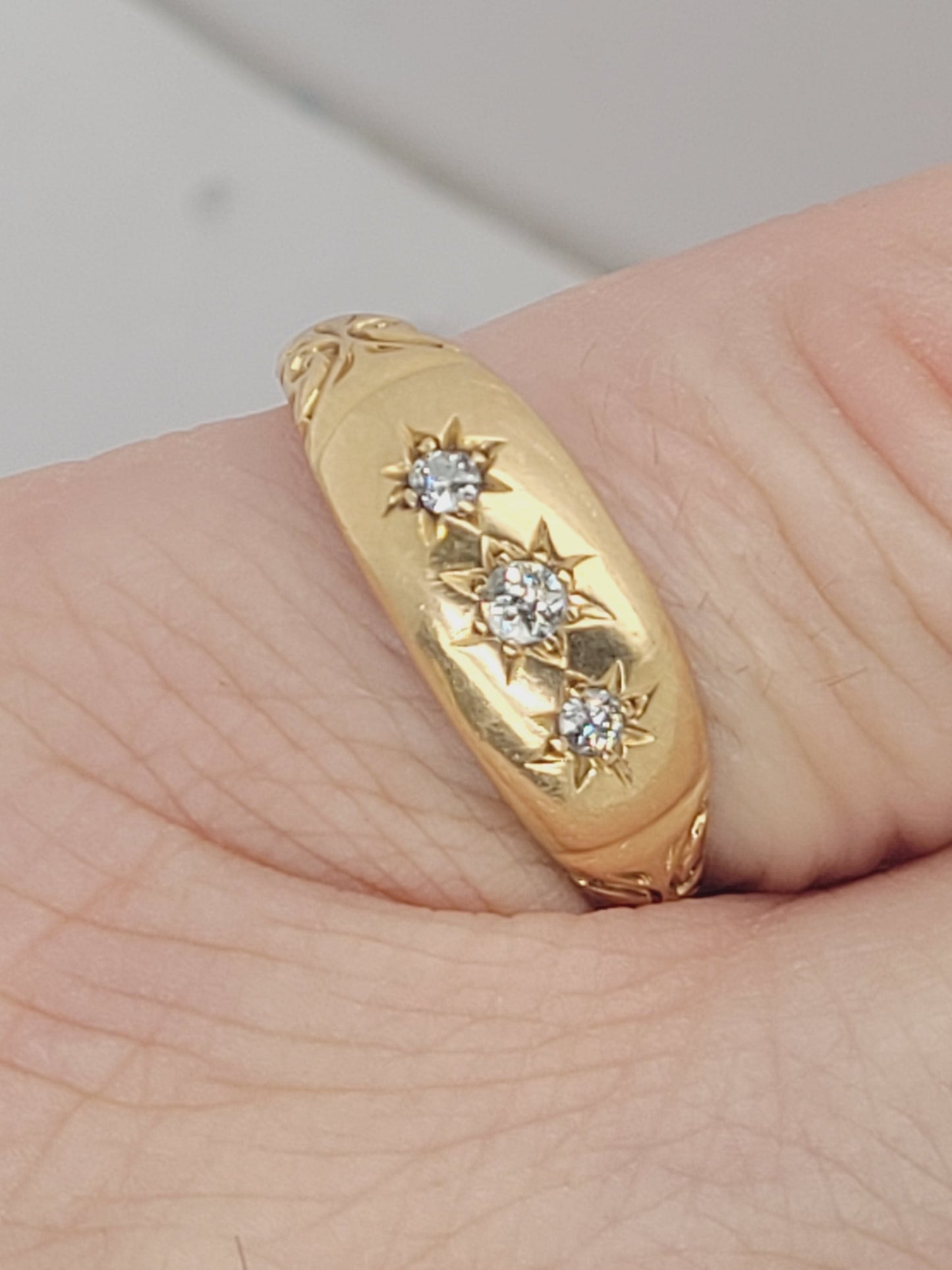 Antique gypsy set diamond ring sku 9191
