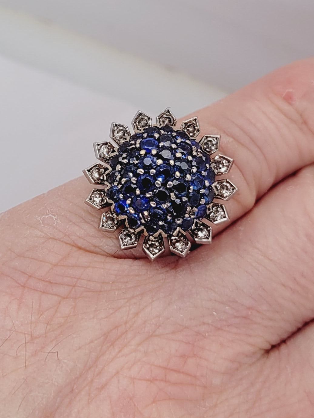 Sapphire and diamond ring sku 9013