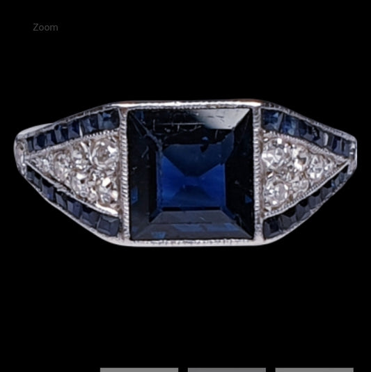 Art Deco Sapphire and Diamond Ring
SKU: 3670
