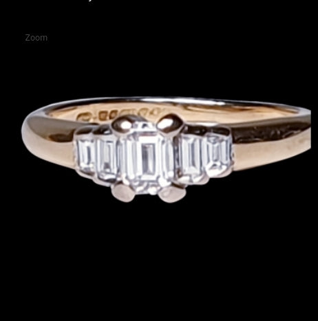 Vintage Emerald Cut and Baguette Diamond Engagement Ring
SKU: 3314