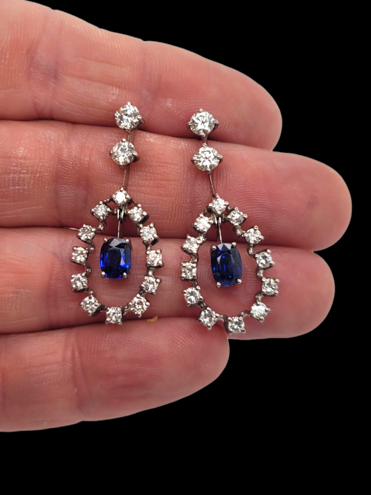 Vintage sapphire and diamond drop earrings
SKU: 8150
