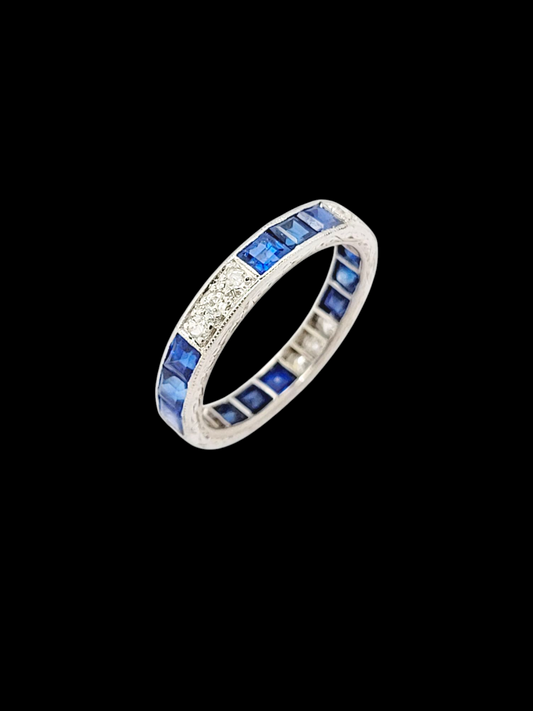 Art deco sapphire and diamond full hoop eternity band
SKU: 8107