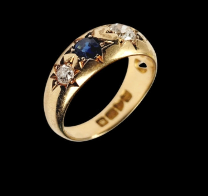 Antique sapphire and diamond Gypsy set ring
SKU: 7889