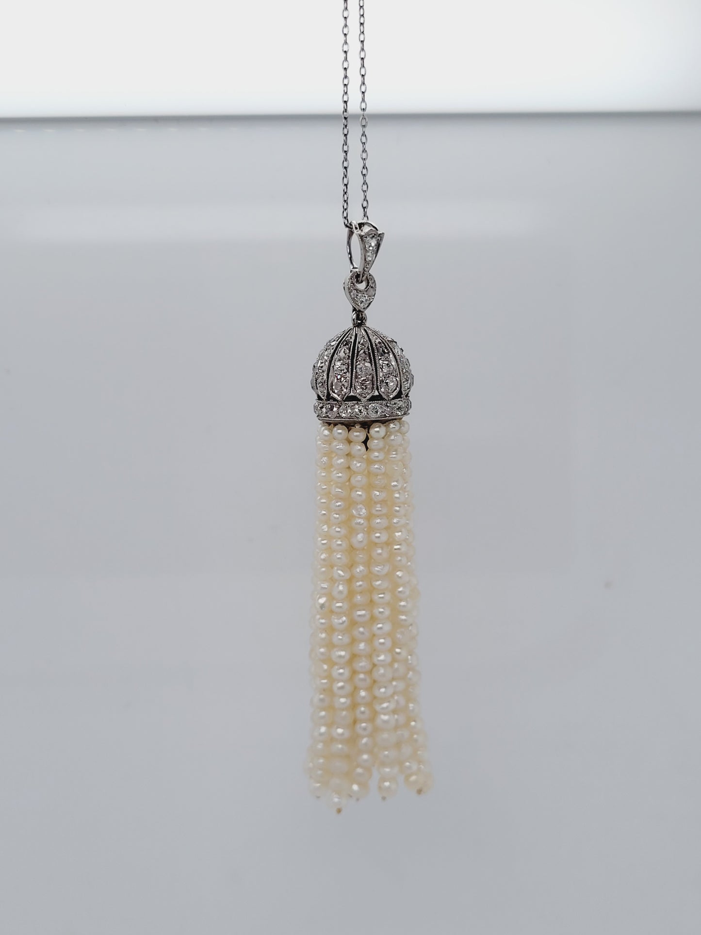 Art deco pearl and diamond tassel pendant
SKU: 7158