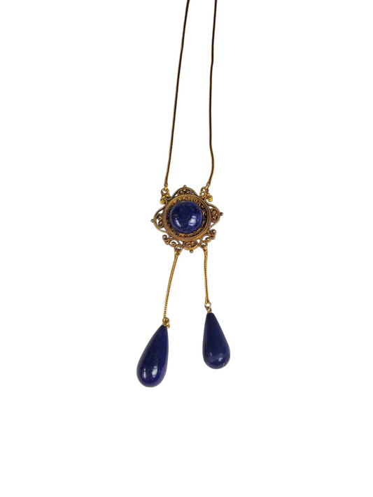Antique archaeological revival lapis lazuli gold necklace
SKU: 8335