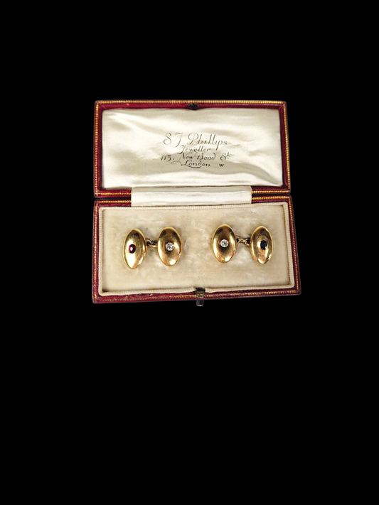 Desirable antique gemset 18ct gold cufflinks
SKU: 8336