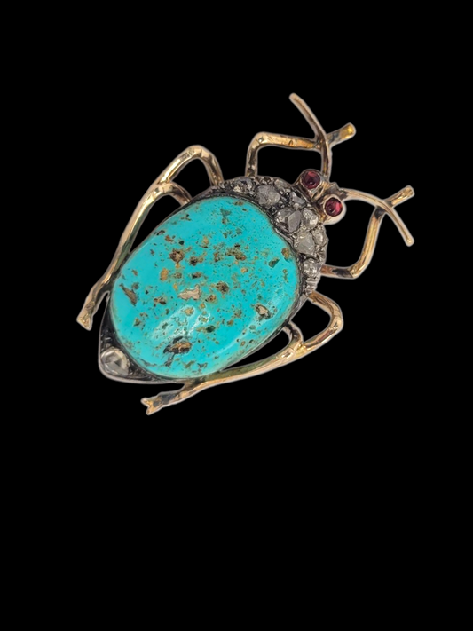 Antique turquoise and diamond ugly bug
SKU: 8361