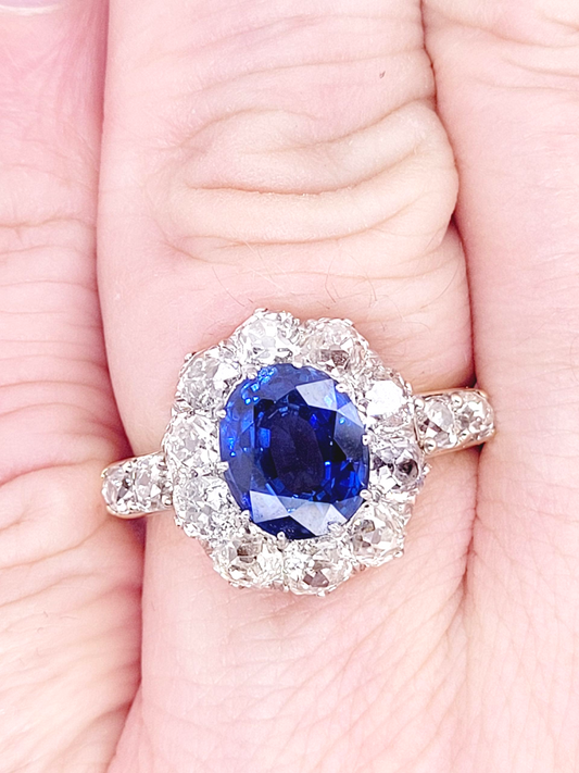 Antique sapphire and diamond cluster ring
SKU: 8396