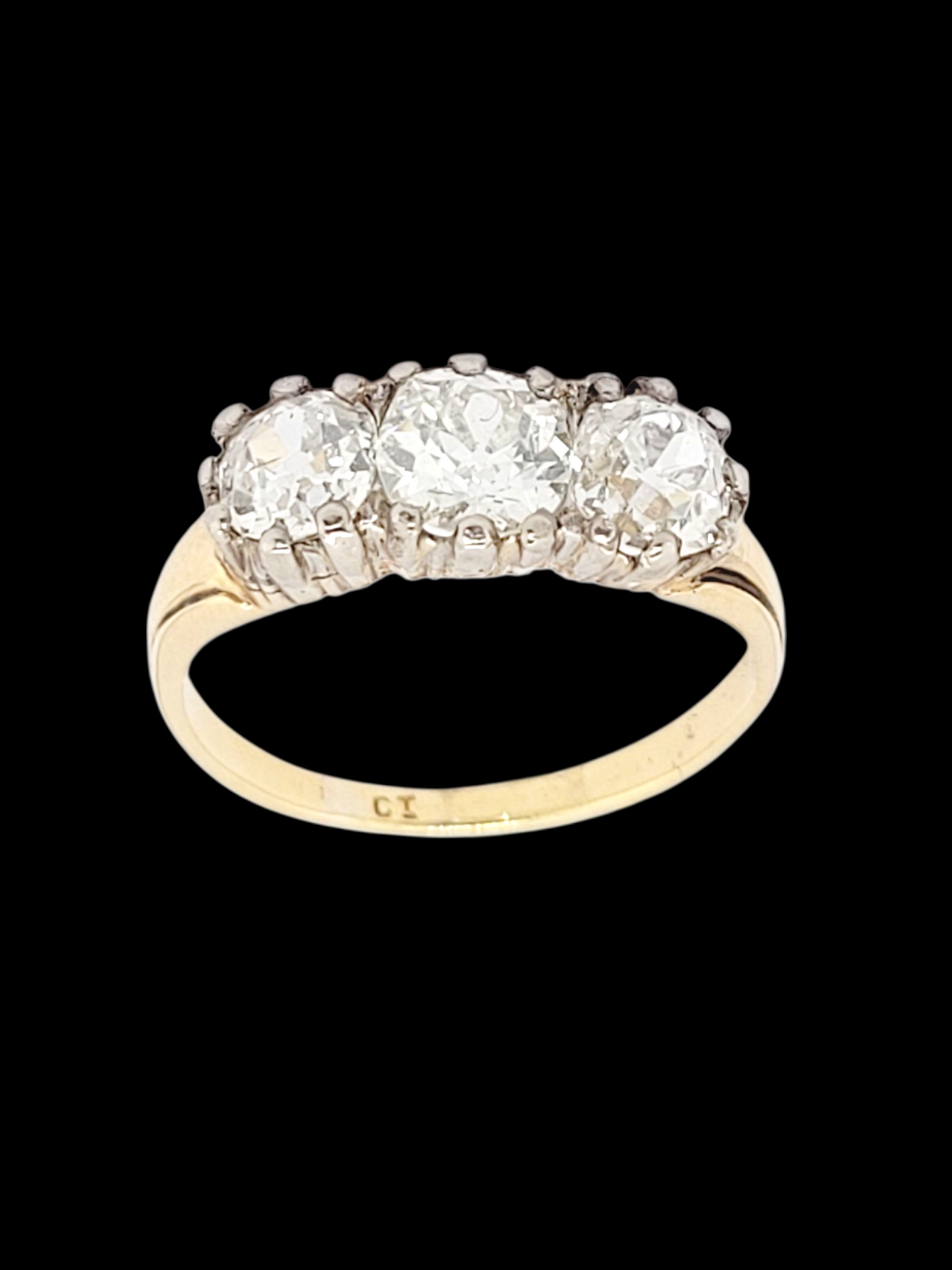 Old mine cut trilogy engagement ring
SKU: 8397