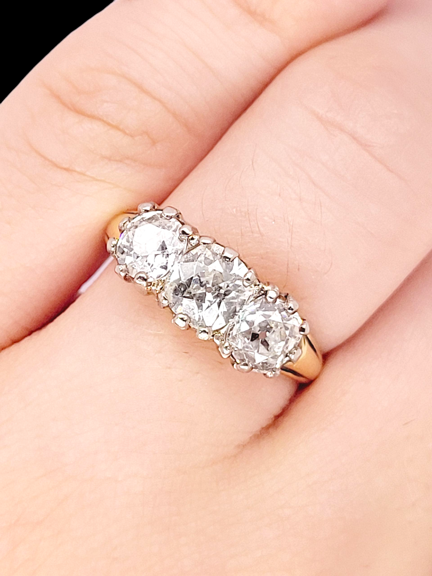 Old mine cut trilogy engagement ring
SKU: 8397