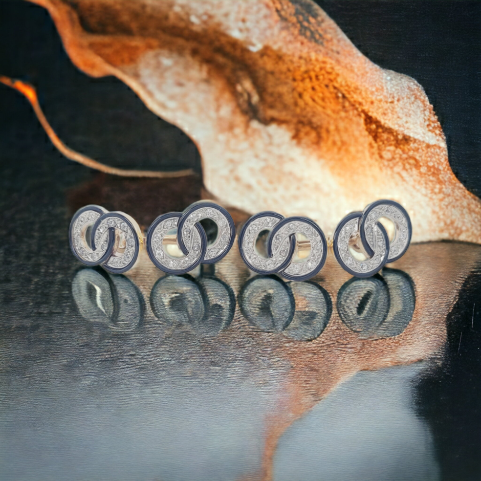 Art deco diamond and enamel cufflinks

SKU: 6505