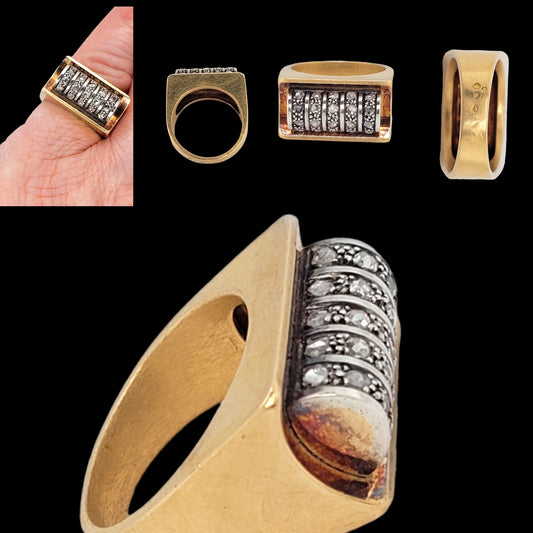 1930's French 'Tank' Gold and diamond ring
SKU: 7383