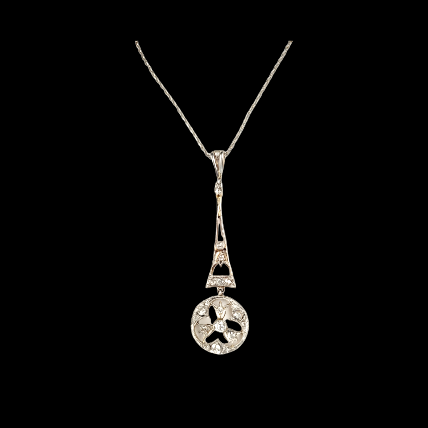 Desirable Art deco diamond pendant