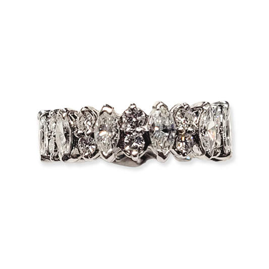 Vintage marquise diamond and diamond eternity ring Sku 5722