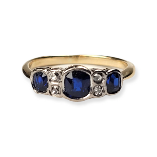 Antique sapphire and diamond ring