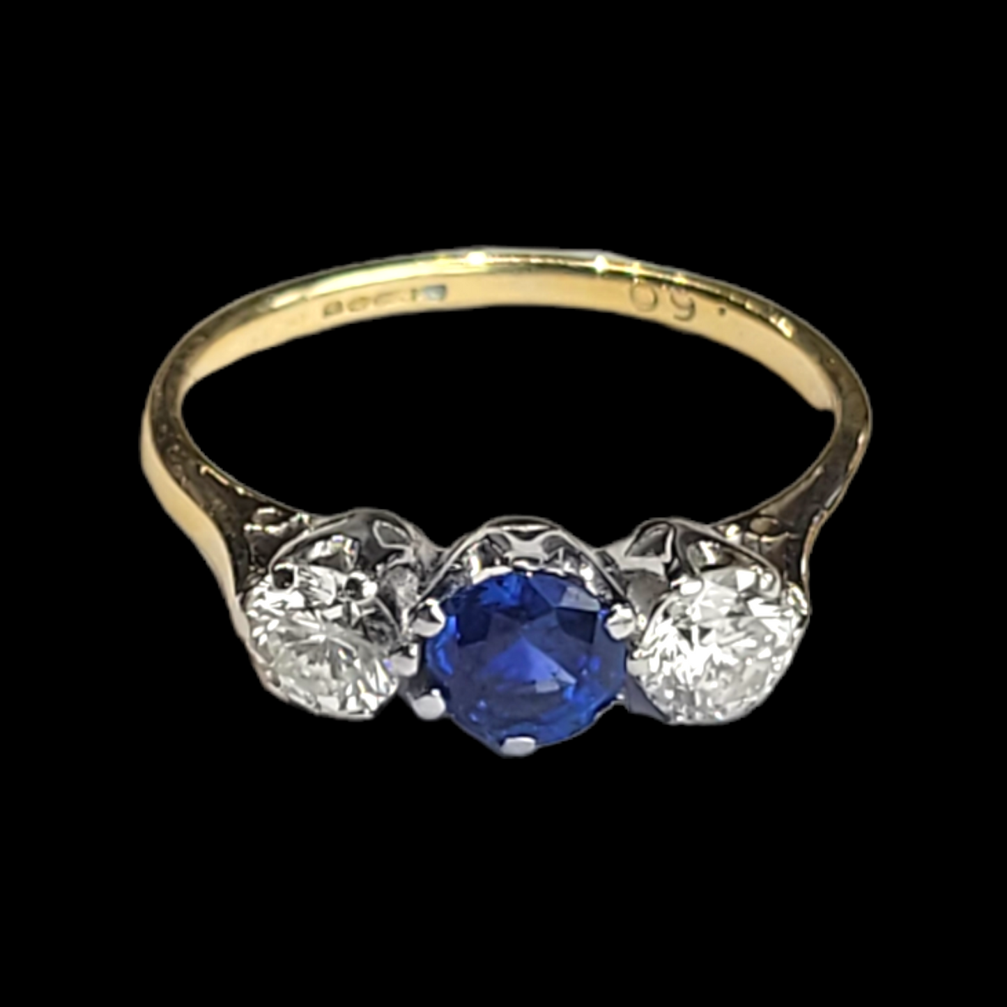 Antique sapphire and diamond engagement ring