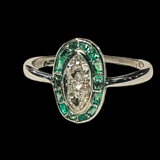 Emerald and diamond ring sku 5853