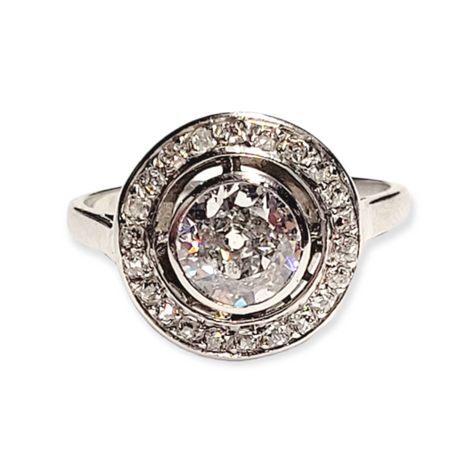 Art deco diamond engagement ring sku 5861
