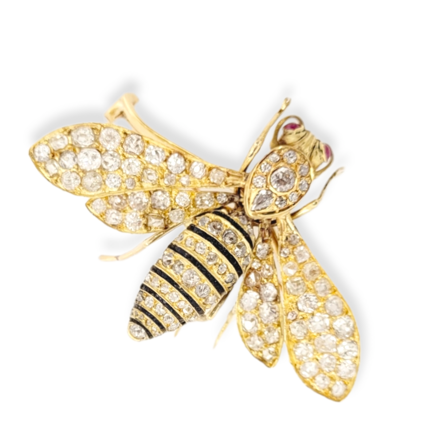 Antique diamond bug brooch
