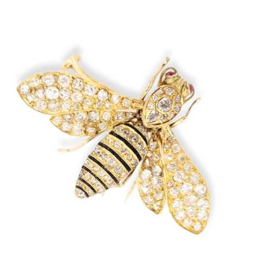 Antique diamond bug brooch