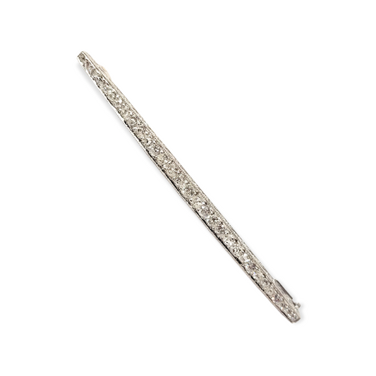 Art deco diamond bar brooch