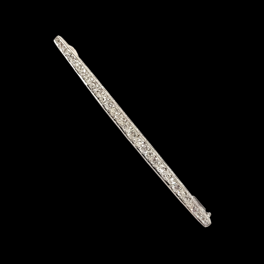 Art deco diamond bar brooch sku 5868