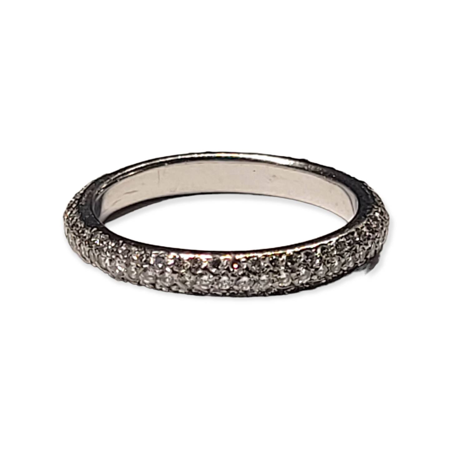 Pave diamond eternity ring