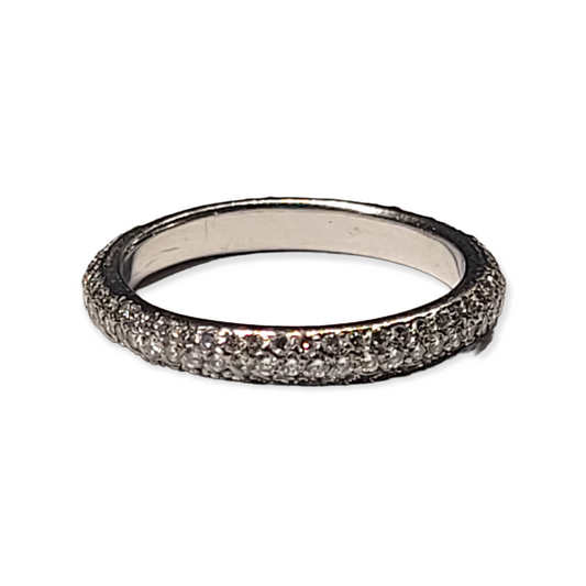 Pave diamond eternity ring