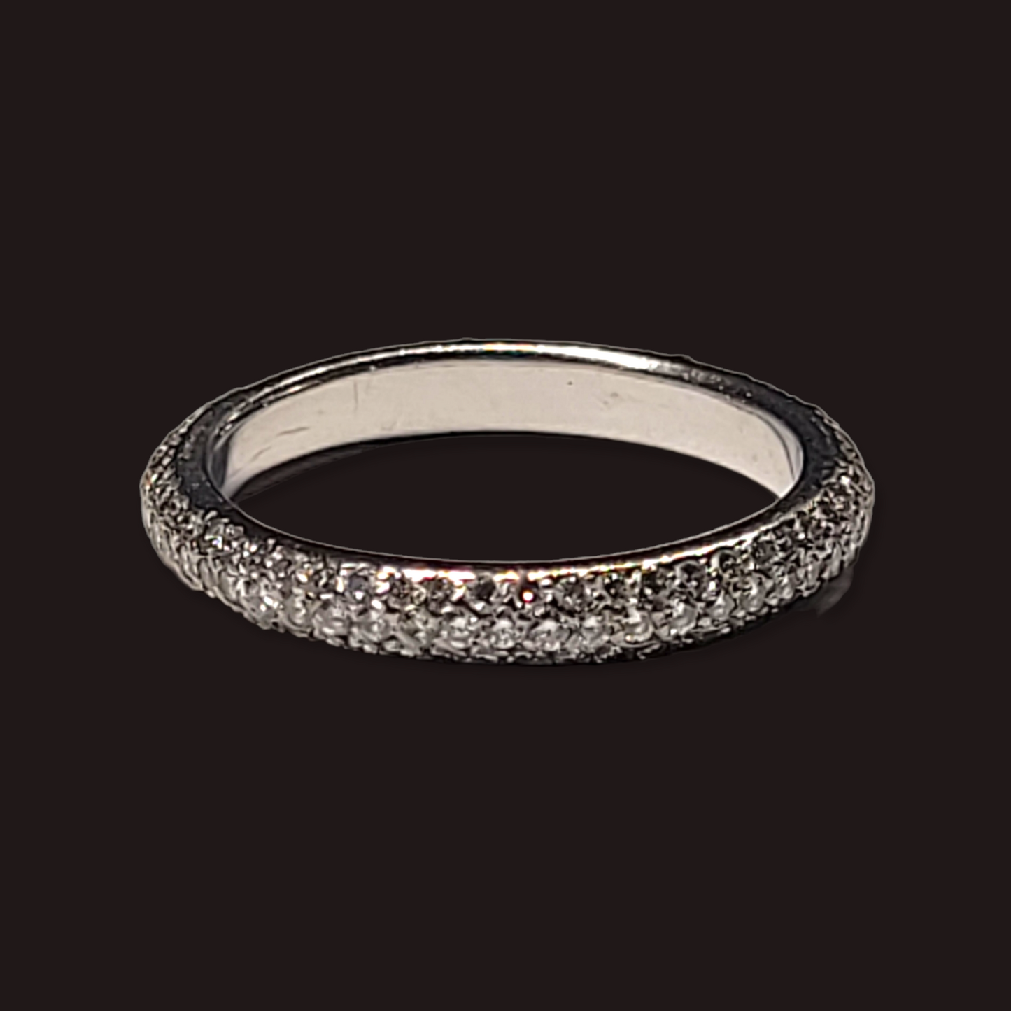 Pave diamond eternity ring