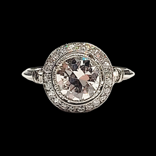 Diamond halo engagement ring Sku 5933