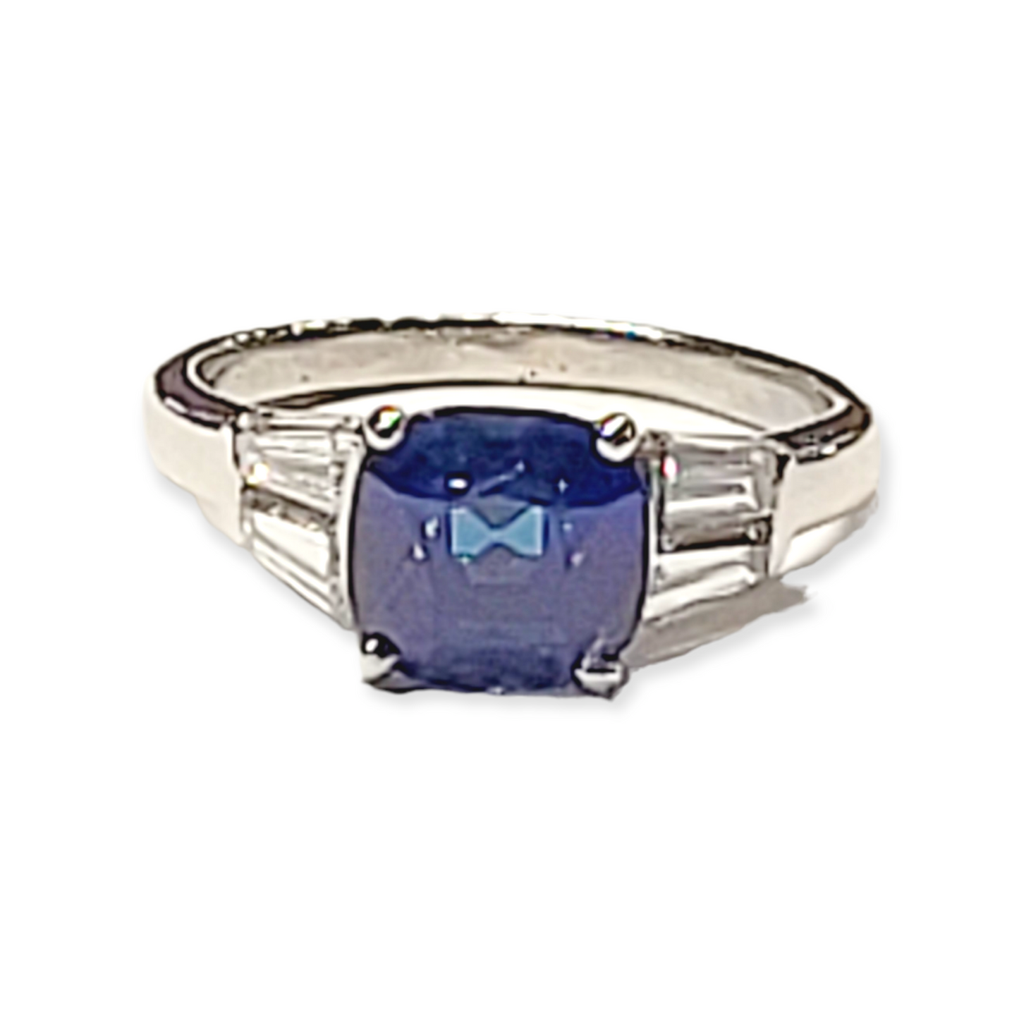 Art deco sapphire and diamond engagement ring Sku 5952
