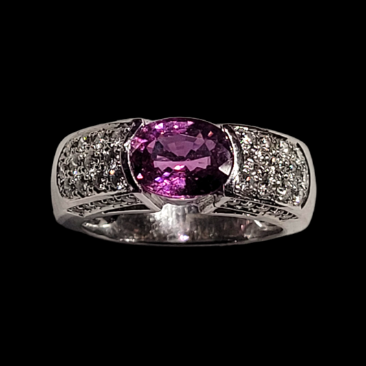 Modern Pink sapphire and diamond dress ring sku 5955