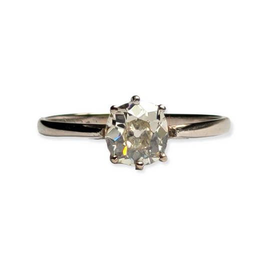 1.02 cushion cut diamond single stone engagement ring