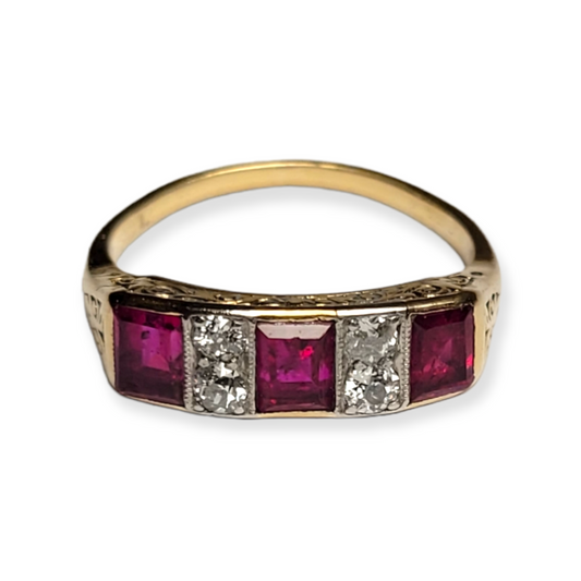 Antique Ruby and diamond ring
