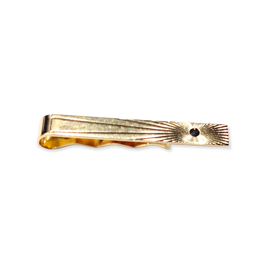 Sapphire 9ct gold tie slide