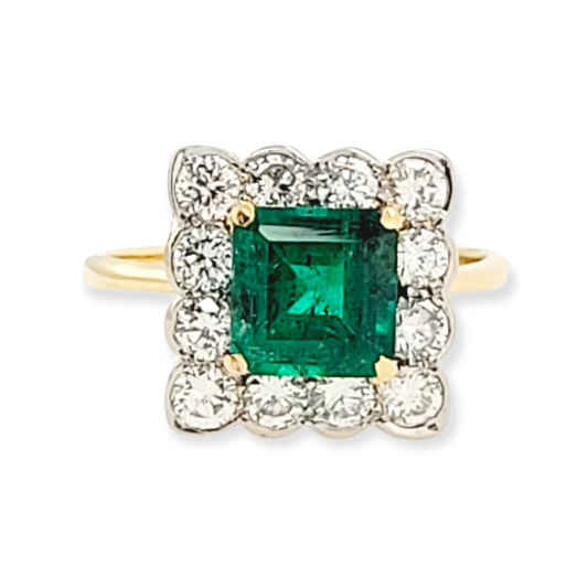 Emerald and diamond dress ring Sku 4994