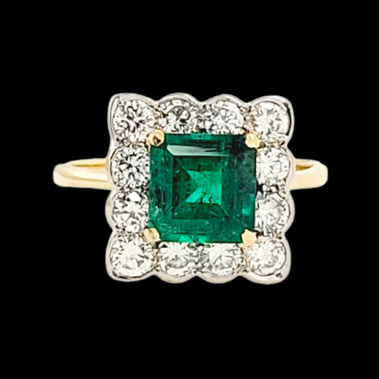 Emerald and diamond dress ring Sku 4994