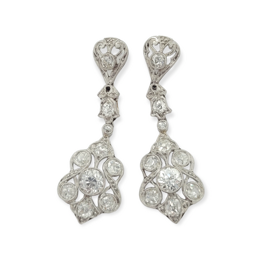 Belle epoque diamond drop earrings