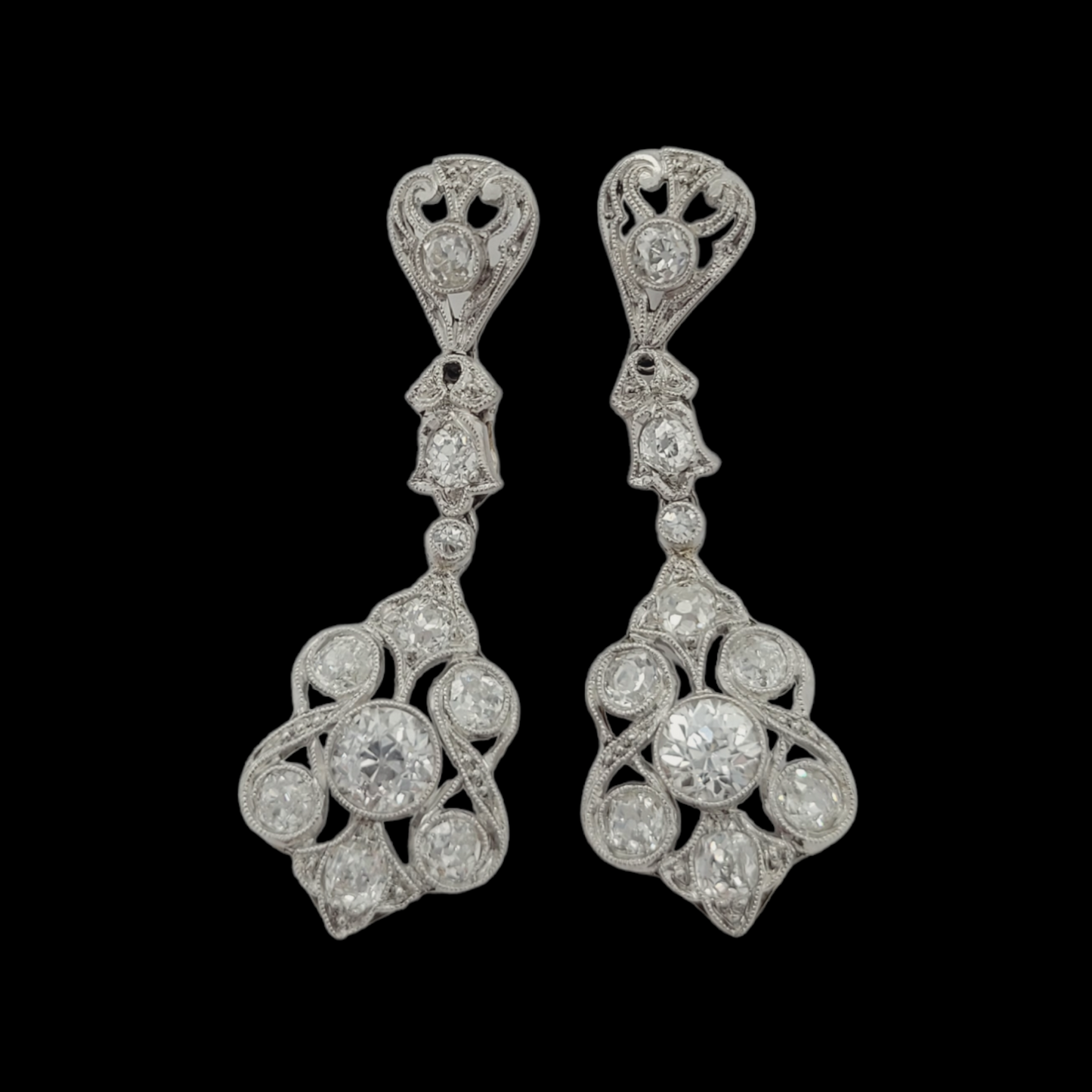 Belle epoque diamond drop earrings