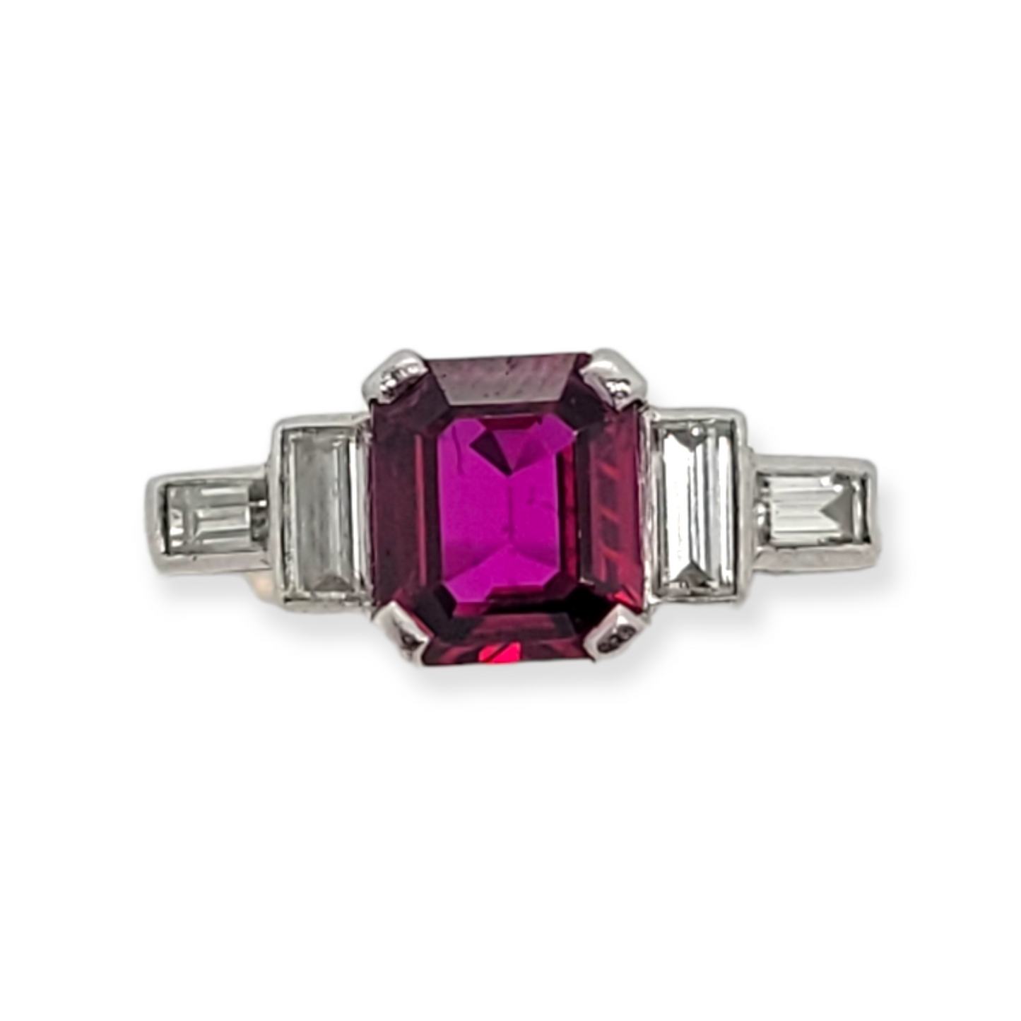 Art deco Ruby and diamond ring sku 6055