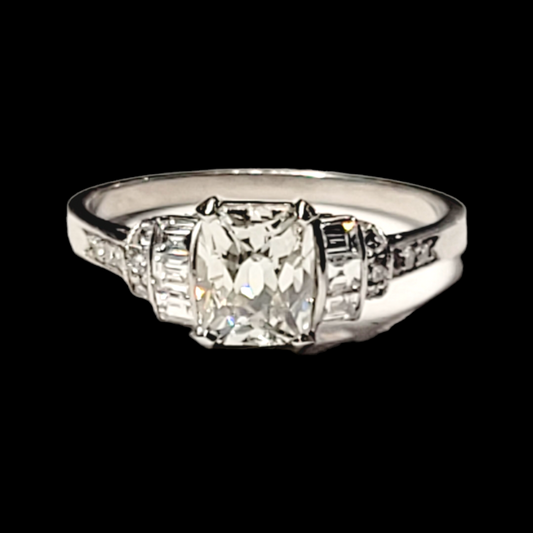 1.02ct old mine cushion cut diamond ring sku 6068