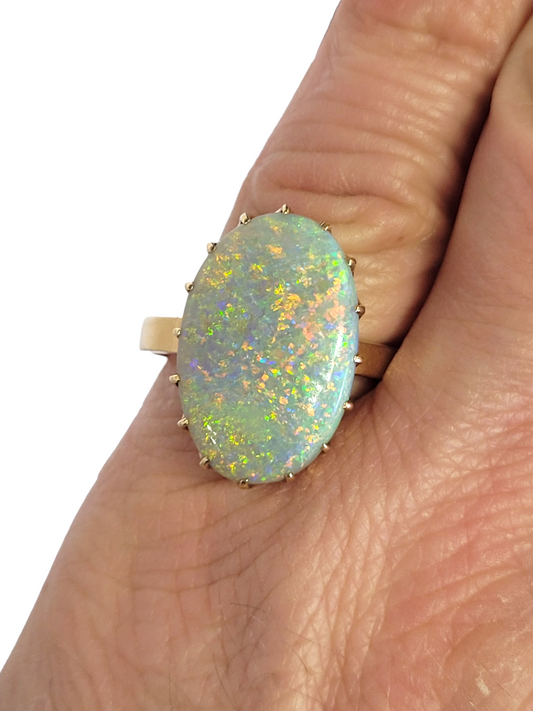 Antique fine opal ring