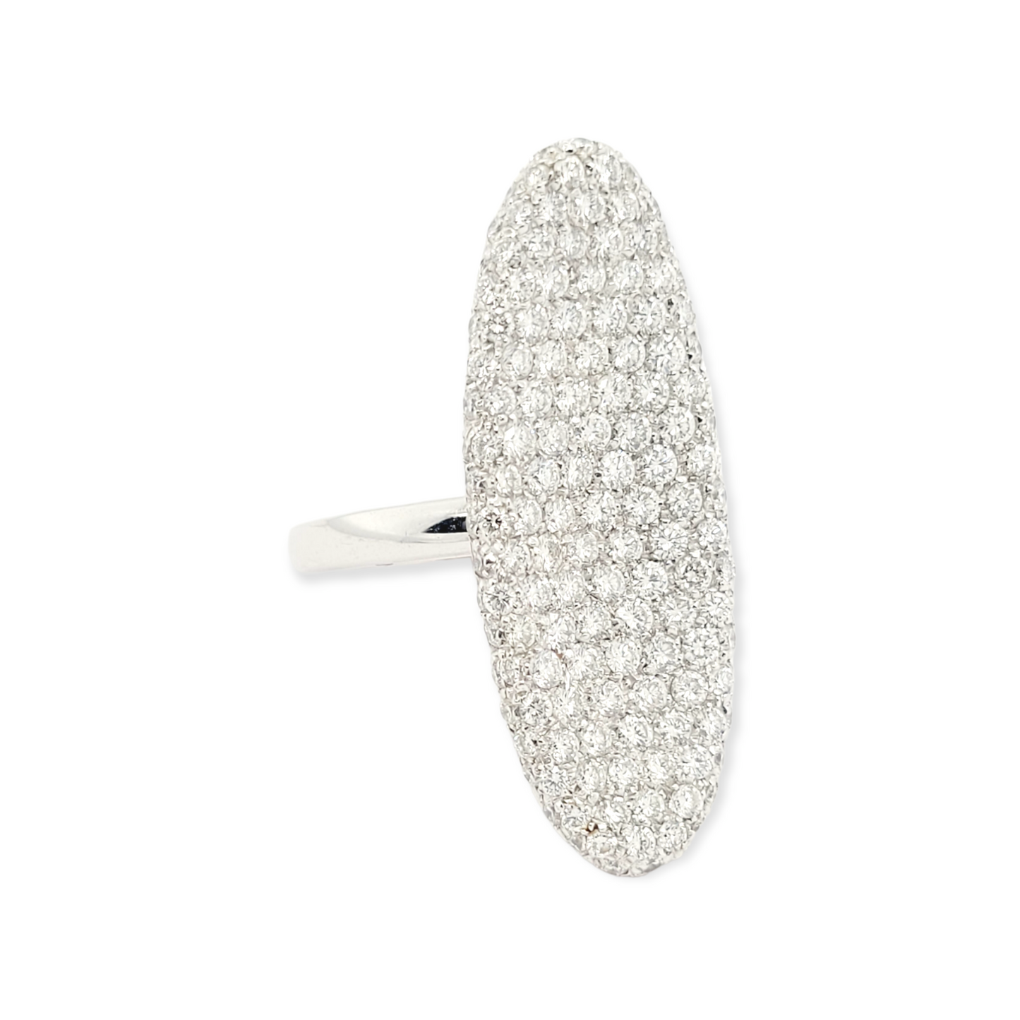 Cool over long concave oval pave diamond dress ring sku 6116