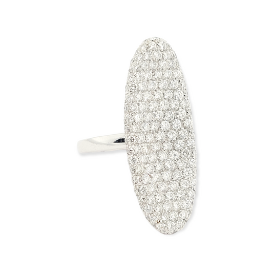 Cool over long concave oval pave diamond dress ring sku 6116
