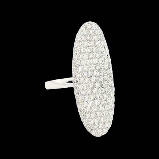 Cool over long concave oval pave diamond dress ring sku 6116